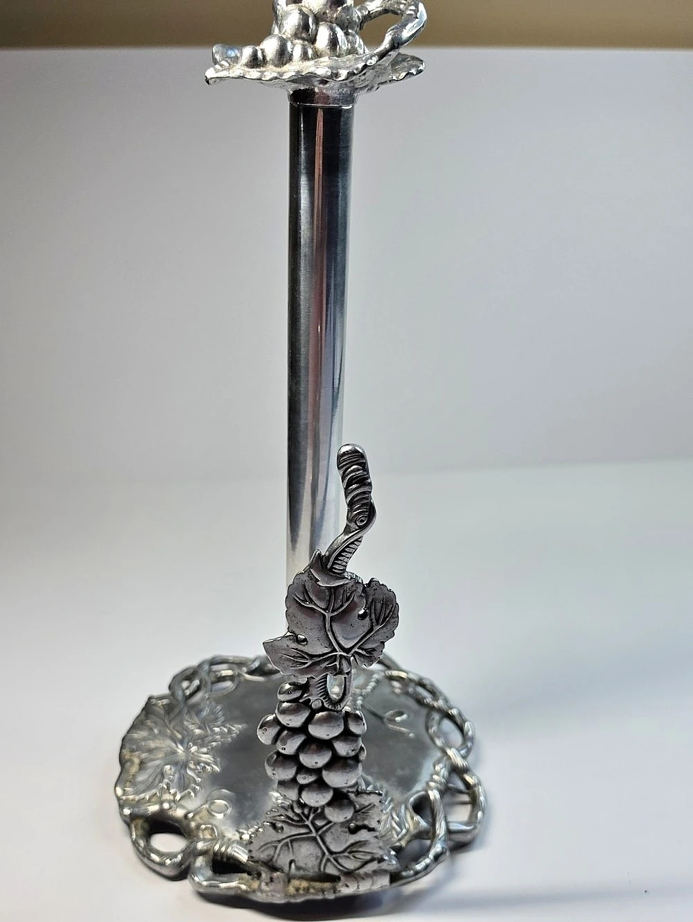 Arthur Court Grape & Leaf Candlestick Silver Grape Leaf
